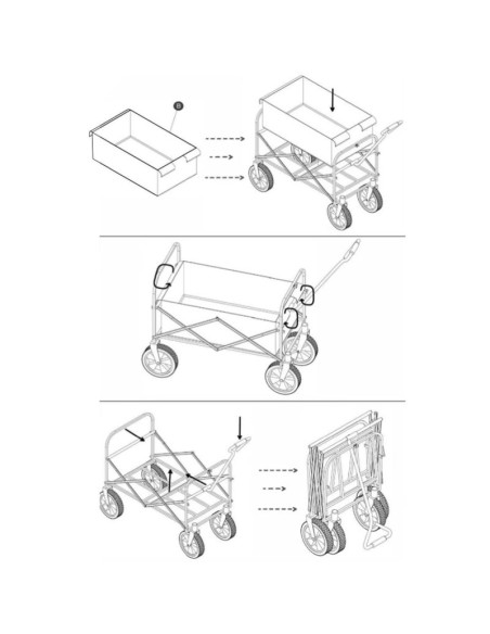 Wózek turystyczno plażowy deluxe składany 66x48x90cm z uchwytem niebieski