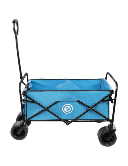 Wózek turystyczno plażowy deluxe składany 66x48x90cm z uchwytem niebieski