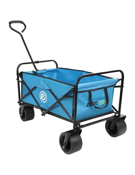 Wózek turystyczno plażowy deluxe składany 66x48x90cm z uchwytem niebieski