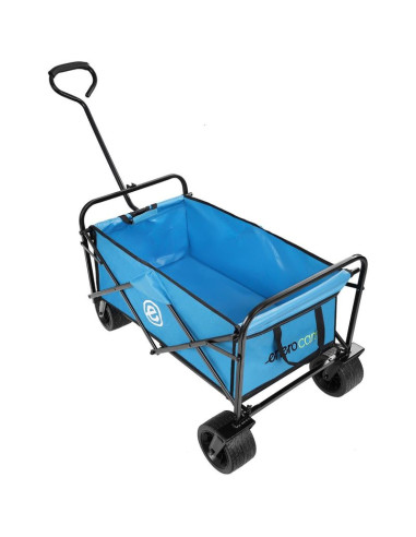 Wózek turystyczno plażowy deluxe składany 66x48x90cm z uchwytem niebieski