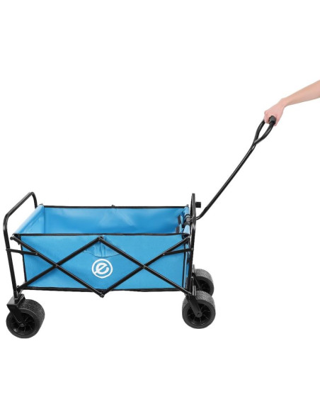 Wózek turystyczno plażowy deluxe składany 66x48x90cm z uchwytem niebieski