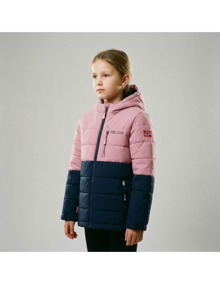 Kurtka zimowa dziecięca trollkids kids hemsedal snow jacket xt narciarska różowa/granatowa (513-232)