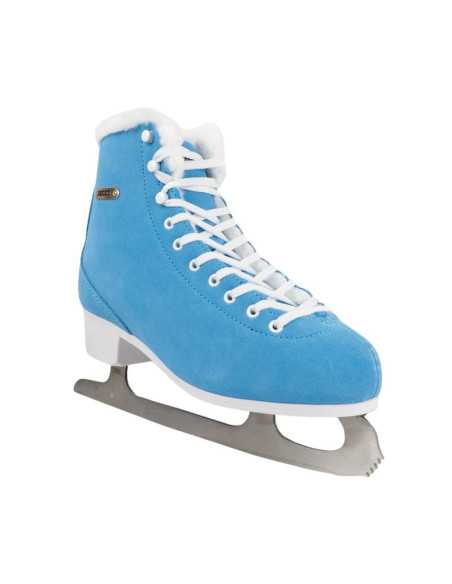 Łyżwy figurowe roces suede eco-fur niebiesko-białe 450702 004