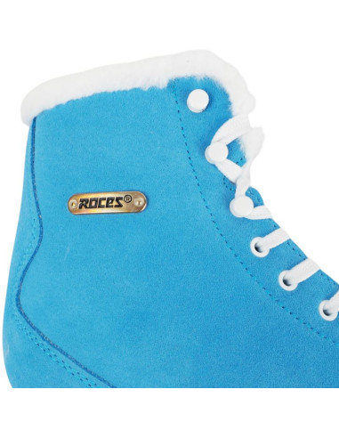 Łyżwy figurowe roces suede eco-fur niebiesko-białe 450702 004