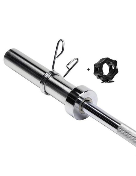 Gryf olimpijski łamany 13,5 kg / 1500 mm z zaciskami hms gol200