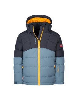 Kurtka z kapturem zimowa dziecięca trollkids kids gryllefjord ocieplana wodoodporna niebieska (365-620)