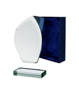 Trofeum szklane z rozklejoną podstawą i etui