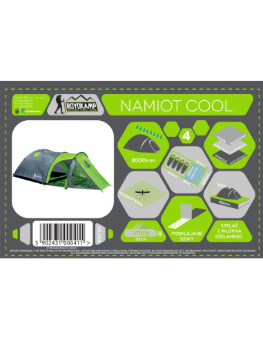 Namiot 4 osobowy cool czarno-zielony enero camp