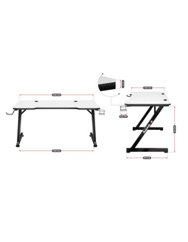 Biurko gamingowe huzaro hero 2.5 white