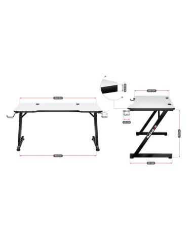 Biurko gamingowe huzaro hero 2.5 white