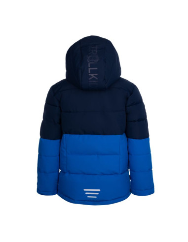 Kurtka z kapturem zimowa dziecięca trollkids kids gryllefjord wodoodporna niebieska/granatowa (365-100)