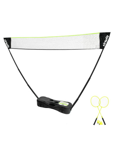 Virtufit zestaw 2-w-1 przenośny zestaw do badmintona i tenisa - w zestawie walizka i rakietki