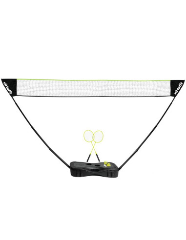 Virtufit zestaw 2-w-1 przenośny zestaw do badmintona i tenisa - w zestawie walizka i rakietki