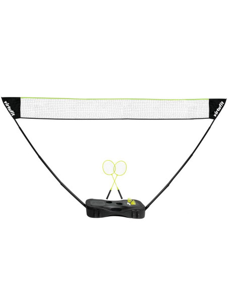 Virtufit zestaw 2-w-1 przenośny zestaw do badmintona i tenisa - w zestawie walizka i rakietki