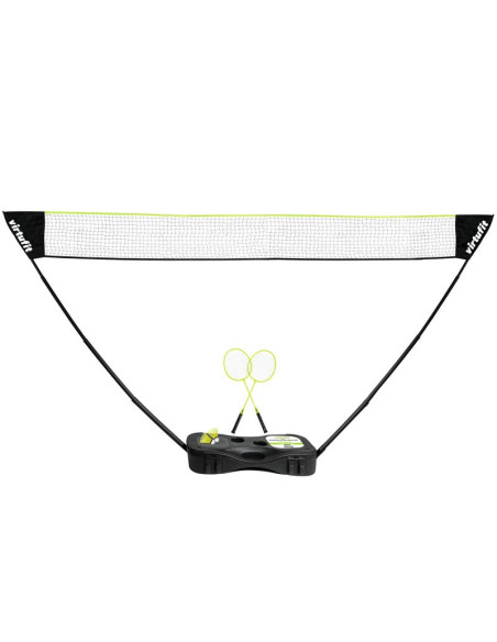 Virtufit zestaw 2-w-1 przenośny zestaw do badmintona i tenisa - w zestawie walizka i rakietki