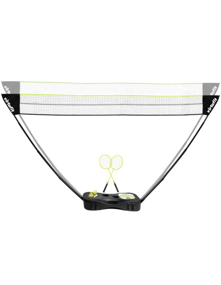 Virtufit zestaw 2-w-1 przenośny zestaw do badmintona i tenisa - w zestawie walizka i rakietki