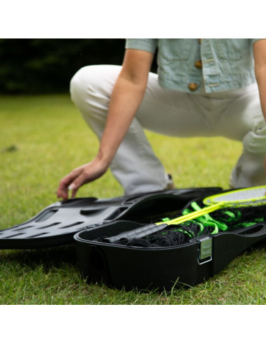 Virtufit zestaw 2-w-1 przenośny zestaw do badmintona i tenisa - w zestawie walizka i rakietki