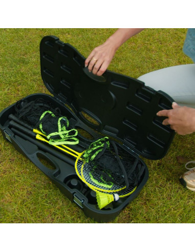 Virtufit zestaw 2-w-1 przenośny zestaw do badmintona i tenisa - w zestawie walizka i rakietki