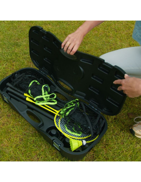 Virtufit zestaw 2-w-1 przenośny zestaw do badmintona i tenisa - w zestawie walizka i rakietki