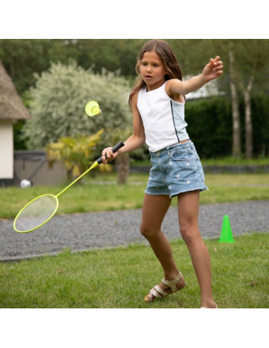 Virtufit zestaw 2-w-1 przenośny zestaw do badmintona i tenisa - w zestawie walizka i rakietki