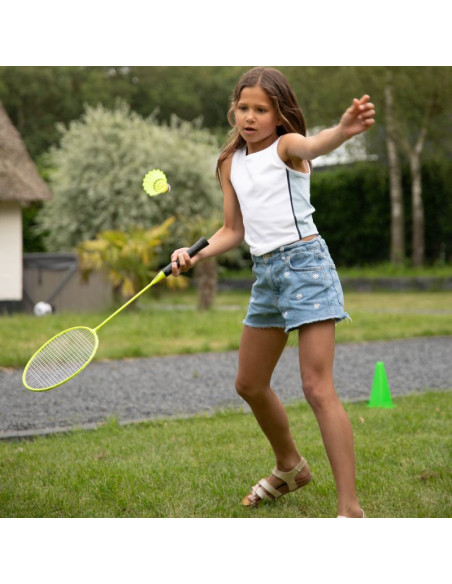 Virtufit zestaw 2-w-1 przenośny zestaw do badmintona i tenisa - w zestawie walizka i rakietki