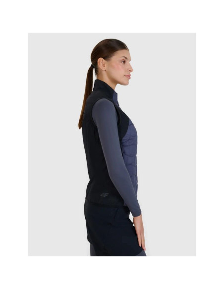 Bezrękawnik trekkingowy z wypełnieniem primaloft black damski 4f 4fwss25tvjaf180-22s