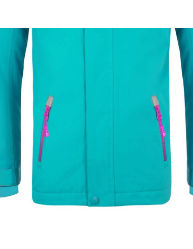 Kurtka zimowa dziecięca trollkids kids holmenkollen snow jacket pro z kapturem turkusowa (913-125)