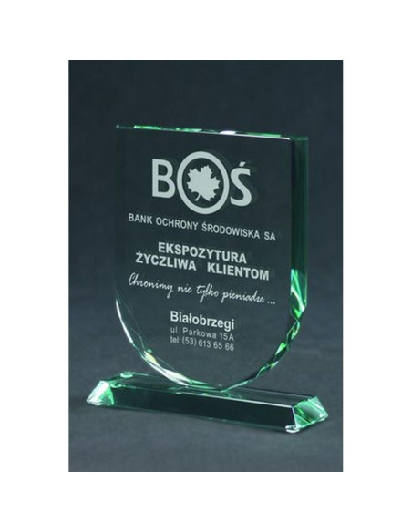 Trofeum szklane grawerowane z etui