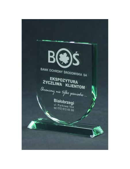 Trofeum szklane grawerowane z etui