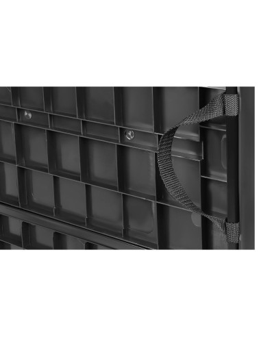 Zestaw cateringowy turystyczny stół składany 86,5x86,5x71cm i 4 krzesła czarny