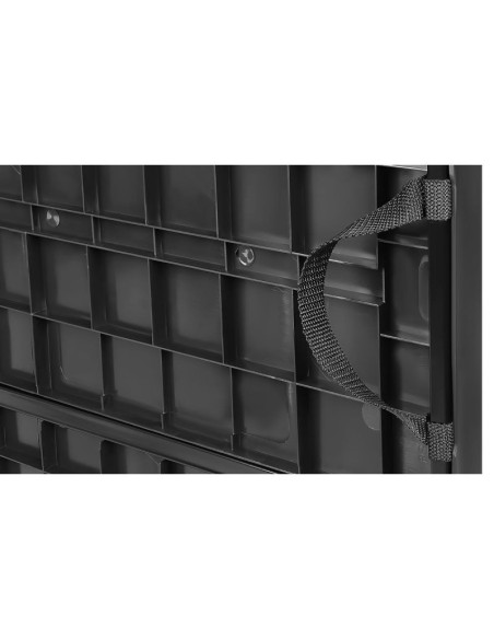 Zestaw cateringowy turystyczny stół składany 86,5x86,5x71cm i 4 krzesła czarny