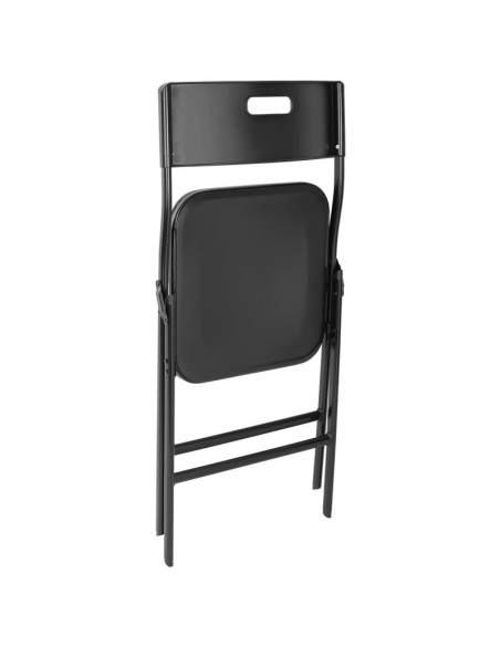 Zestaw cateringowy turystyczny stół składany 86,5x86,5x71cm i 4 krzesła czarny