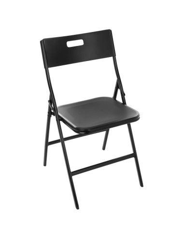 Zestaw cateringowy turystyczny stół składany 86,5x86,5x71cm i 4 krzesła czarny