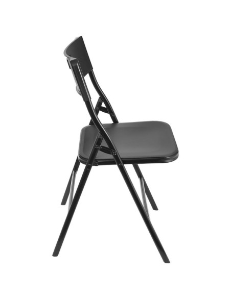 Zestaw cateringowy turystyczny stół składany 86,5x86,5x71cm i 4 krzesła czarny