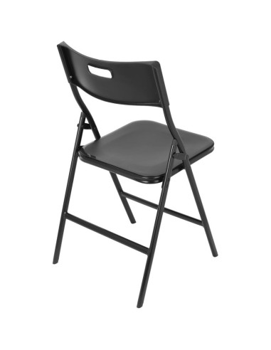 Zestaw cateringowy turystyczny stół składany 86,5x86,5x71cm i 4 krzesła czarny