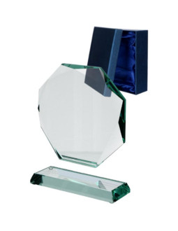 Trofeum szklane z rozklejoną podstawą i etui