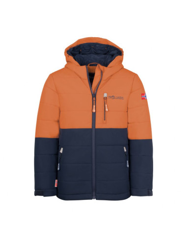 Kurtka narciarska dziecięca trollkids kids hemsedal snow jacket xt zimowa wodoodporna pomarańczowa  (513-176)