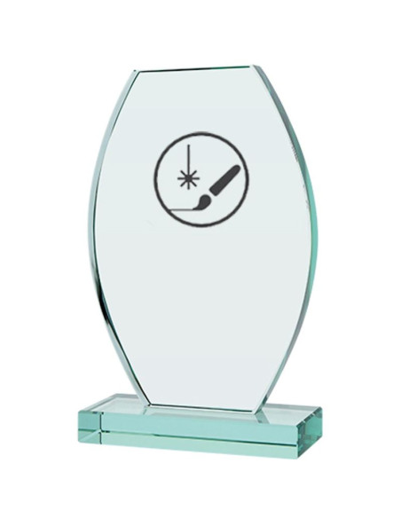 Trofeum szklane grawerowane z etui + wypełnienie farbą