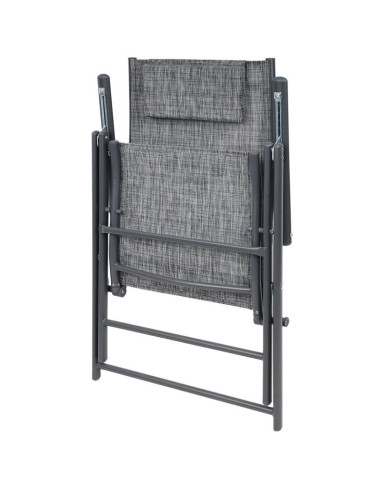 Krzesło ogrodowe 57x68x106cm  2xtextline 7-pozycyjne z zagłówkiem kpl.2szt