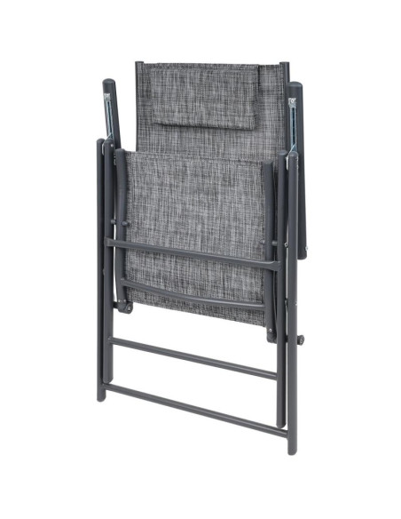 Krzesło ogrodowe 57x68x106cm  2xtextline 7-pozycyjne z zagłówkiem kpl.2szt