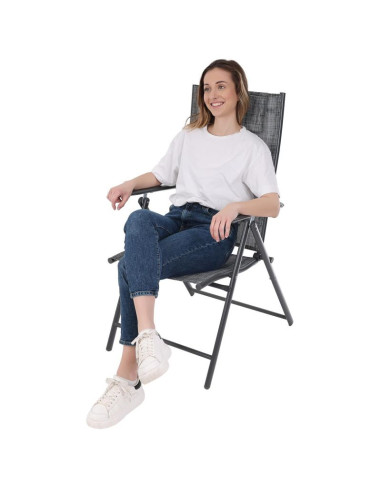 Krzesło ogrodowe 57x68x106cm  2xtextline 7-pozycyjne z zagłówkiem kpl.2szt