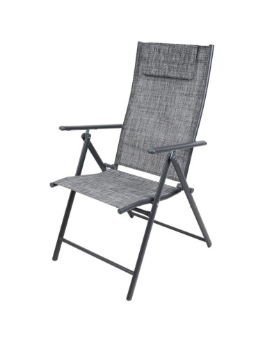 Krzesło ogrodowe 57x68x106cm  2xtextline 7-pozycyjne z zagłówkiem kpl.2szt