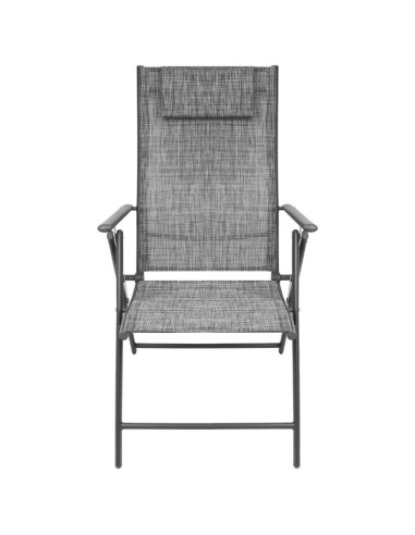 Krzesło ogrodowe 57x68x106cm  2xtextline 7-pozycyjne z zagłówkiem kpl.2szt