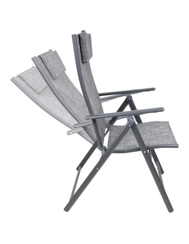 Krzesło ogrodowe 57x68x106cm  2xtextline 7-pozycyjne z zagłówkiem kpl.2szt