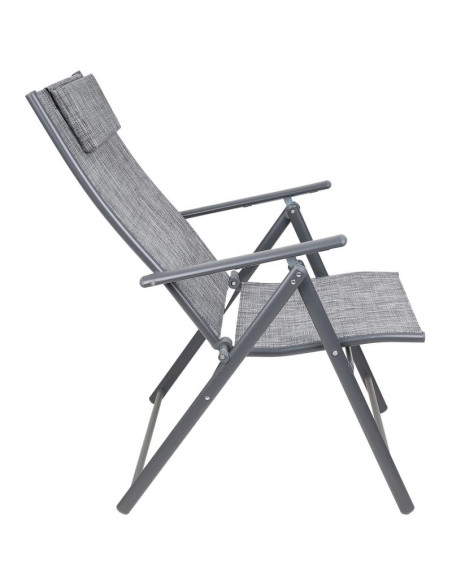 Krzesło ogrodowe 57x68x106cm  2xtextline 7-pozycyjne z zagłówkiem kpl.2szt