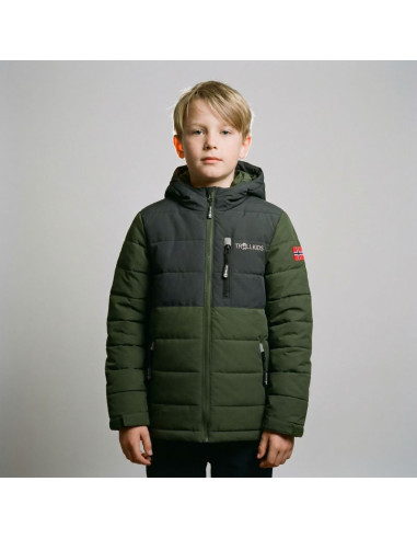 Kurtka zimowa dziecięca trollkids kids hemsedal snow jacket xt wodoodporna zielona (513-347)
