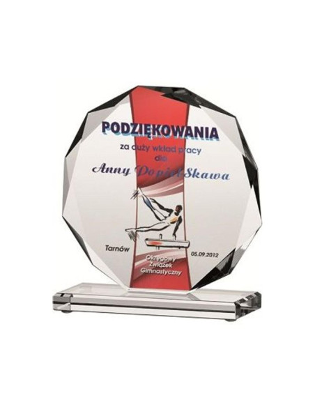 Trofeum szklane z nadrukiem kolorowym luxorjet