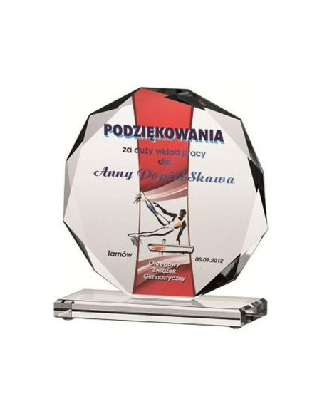 Trofeum szklane z nadrukiem kolorowym luxorjet