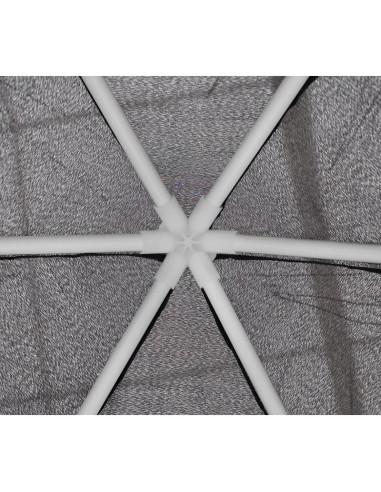 Pawilon ogrodowy sześciokątny 2x2x2x2.5m z moskitierą szary