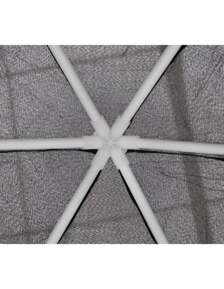 Pawilon ogrodowy sześciokątny 2x2x2x2.5m z moskitierą szary